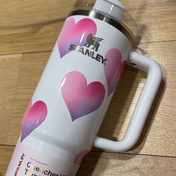 Stanley White Tumbler with Pink Heart Design - Picture 2 of 6